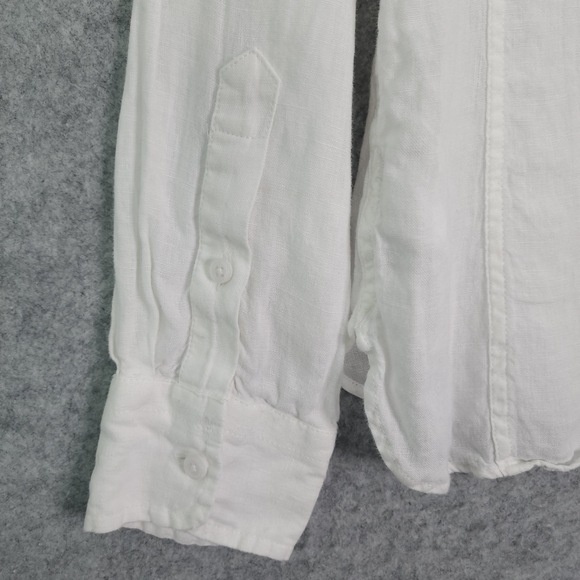 J. Crew Baird McNutt Irish Linen Wren Slim Fit White Button-Up Shirt - Picture 4 of 10